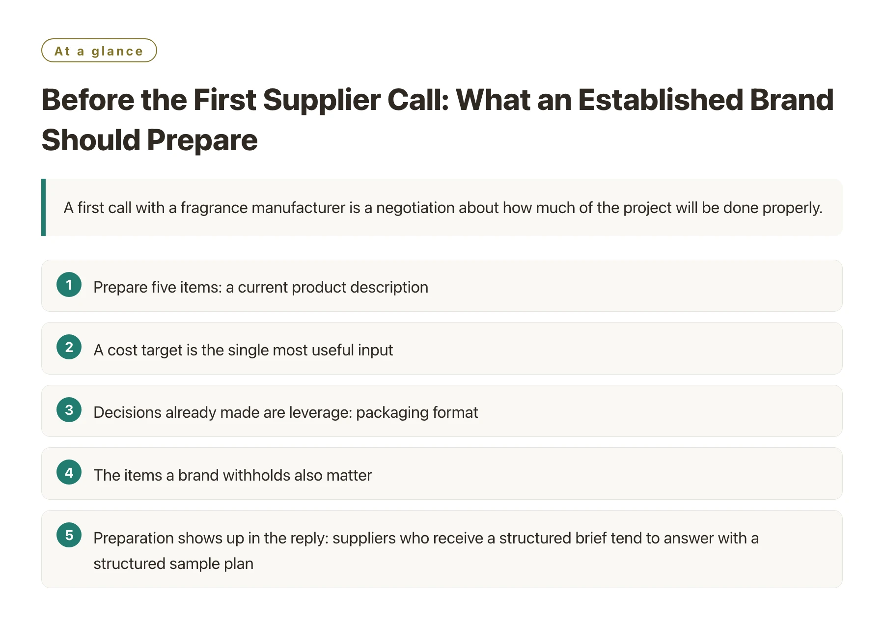 Before the First Supplier Call: What an Established Brand Should Prepare——全文要点速览